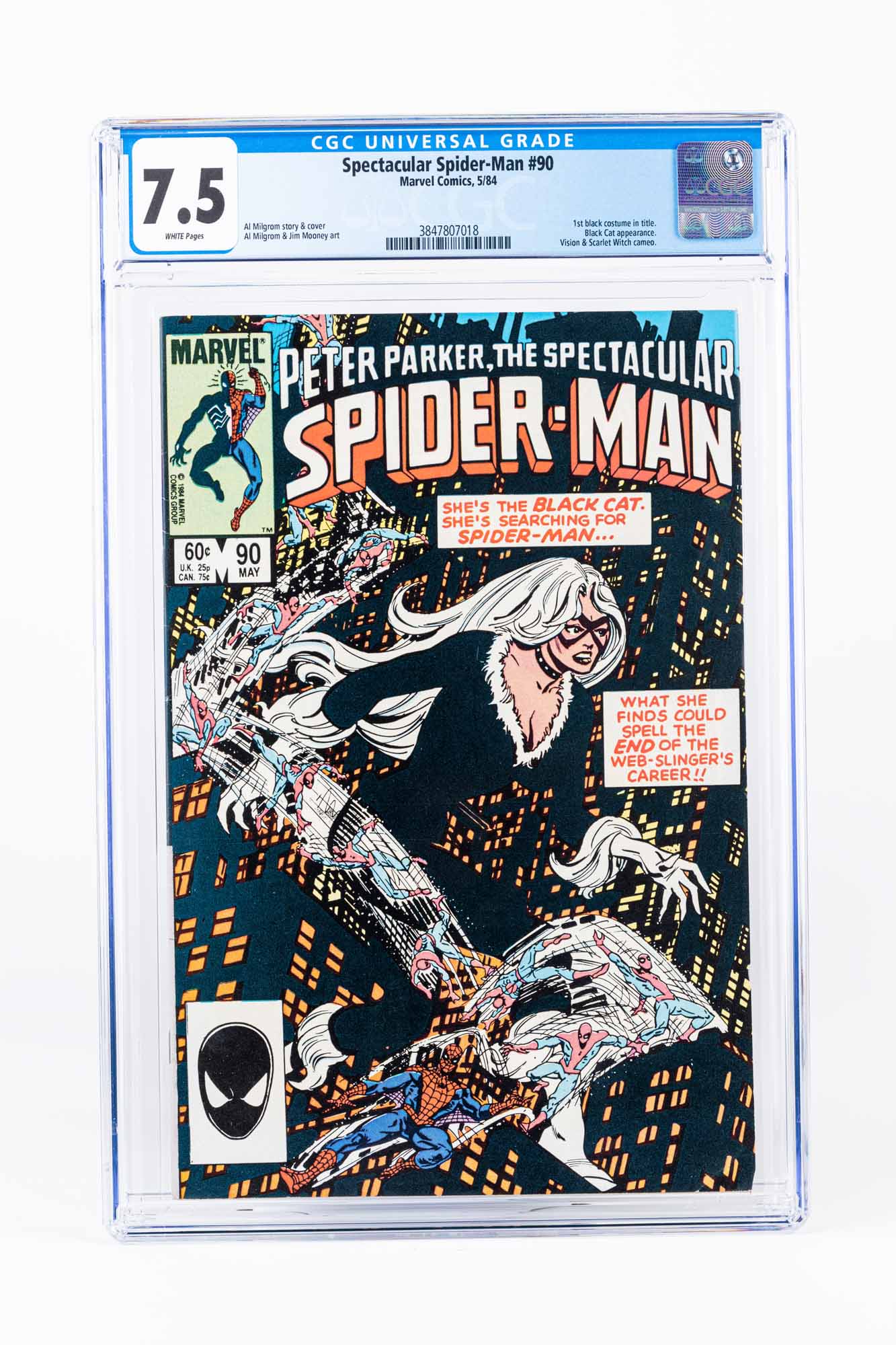 Spectacular Spider-Man #90 1st Black Costume, Black Cat Appearance, Vision & Scarlett Witch Cameo
