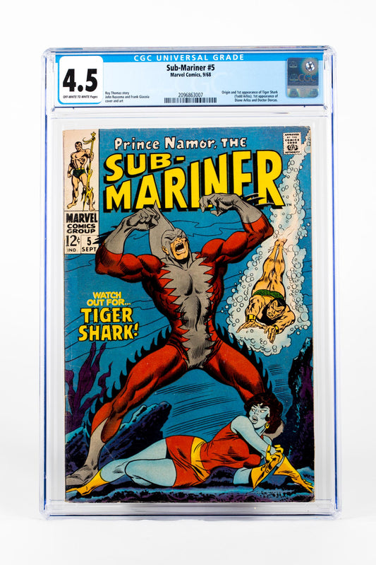 Sub-Mariner #5 1st App. of Tiger Shark, Dianne Arliss and Dr. Dorcas. Buscemi & Giocoia Cover