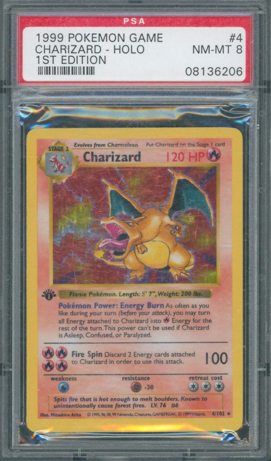Charizard 1st Edition Shadowless PSA 8